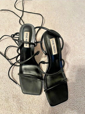 Steve Madden Black Strappy Heels